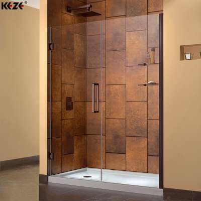 Corner waterproof aluminum glass hinge bathroom door shower cabinet